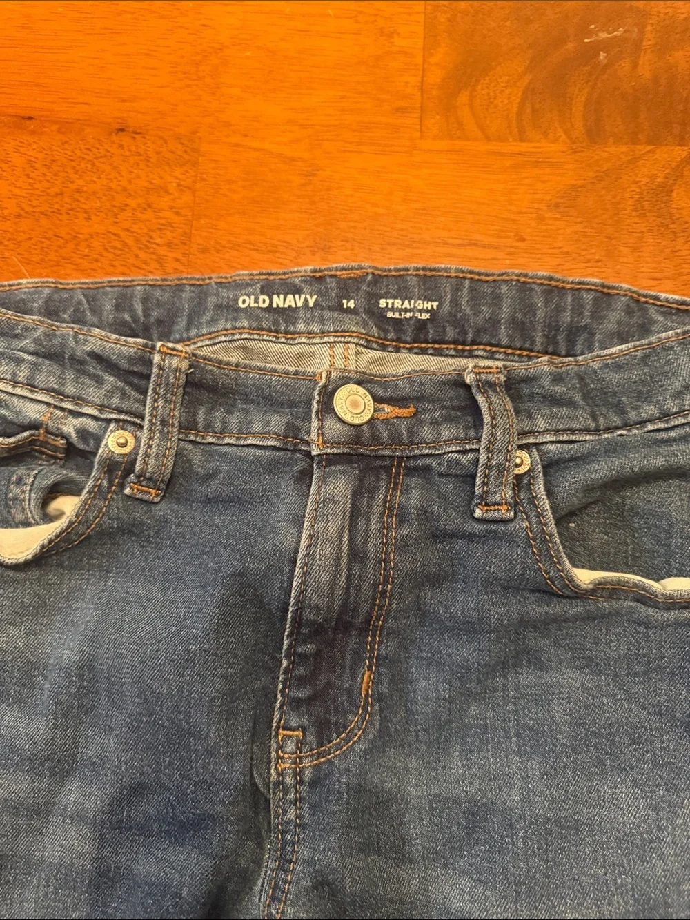 Old Navy Boys Dark Blue Straight-Leg Jeans